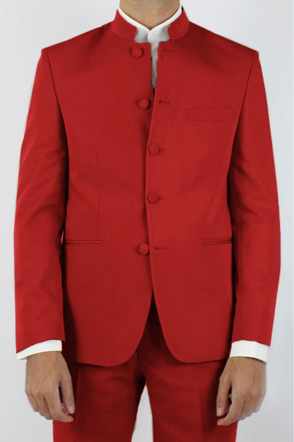 Veste rouge col mao