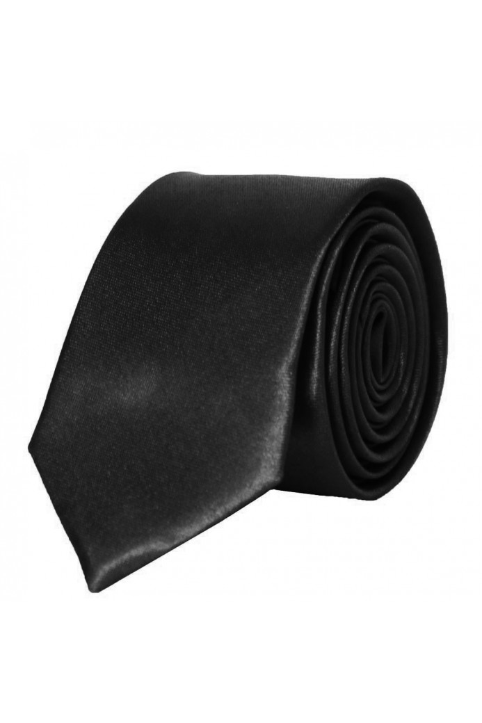 Cravate noir en Satin Slim