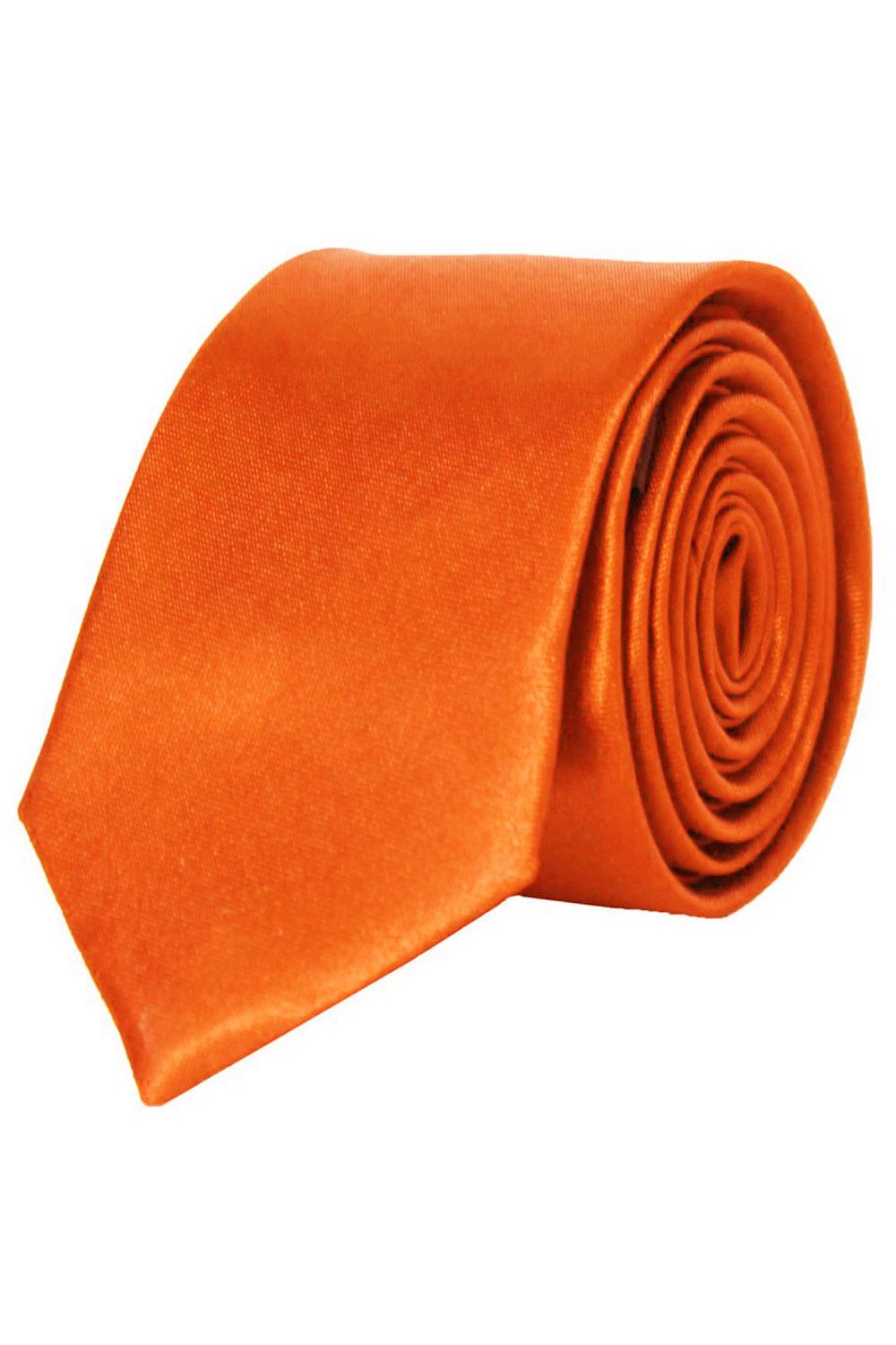 Cravate orange en Satin Slim