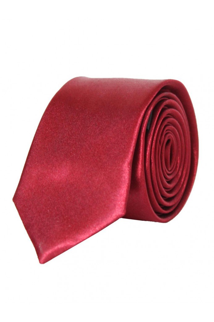 Cravate rouge en Satin Slim