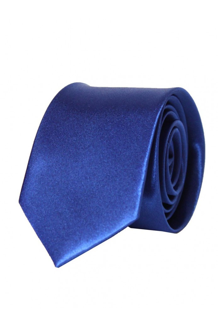 Cravate bleu en Satin Slim