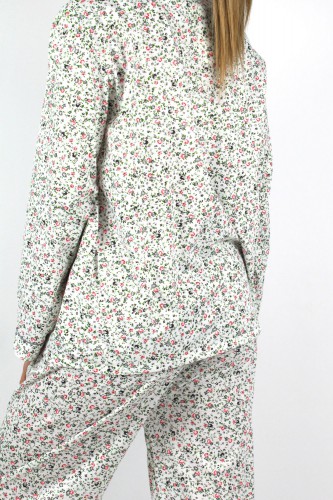 Pyjama à fleurs vert pour femme