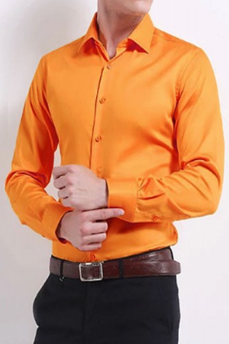 Chemise orange classique pour homme