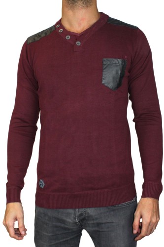 Camisola cinzenta com decote em V RM60388