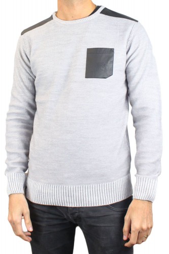 Pull blanc col rond RM60459