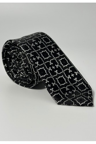 Cravate noir a motif
