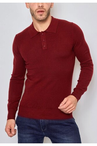 Camisola com gola polo de lã barata | Kebello com