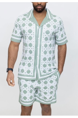 Ensemble Short chemise couleur unies homme sur Kebello com